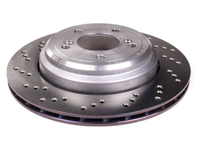 BMW Brake Disc - Rotor Rear Driver Side (328mm) (Cross-Drilled)